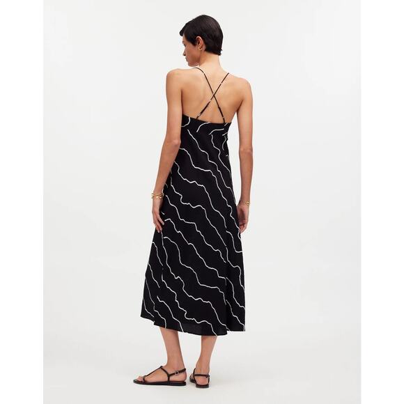 NWT Madewell The Layton Midi Slip Dress In Black Size 0 - Picture 2 of 9